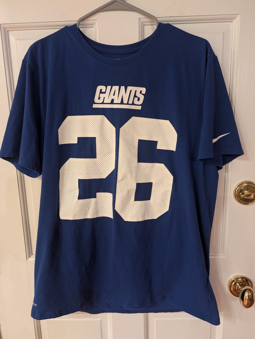 Men's NIKE Saquon Barkley Giants Dri Fit Tee Sz XL